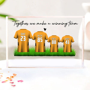 Personalized Acrylic Block Plaque - Daddy's Team Soccer Shirt Gift For Family