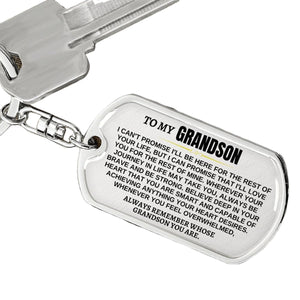 To My Grandson - Remember Whose Grandson You Are - Personalized Unique Stainless Steel Keychain