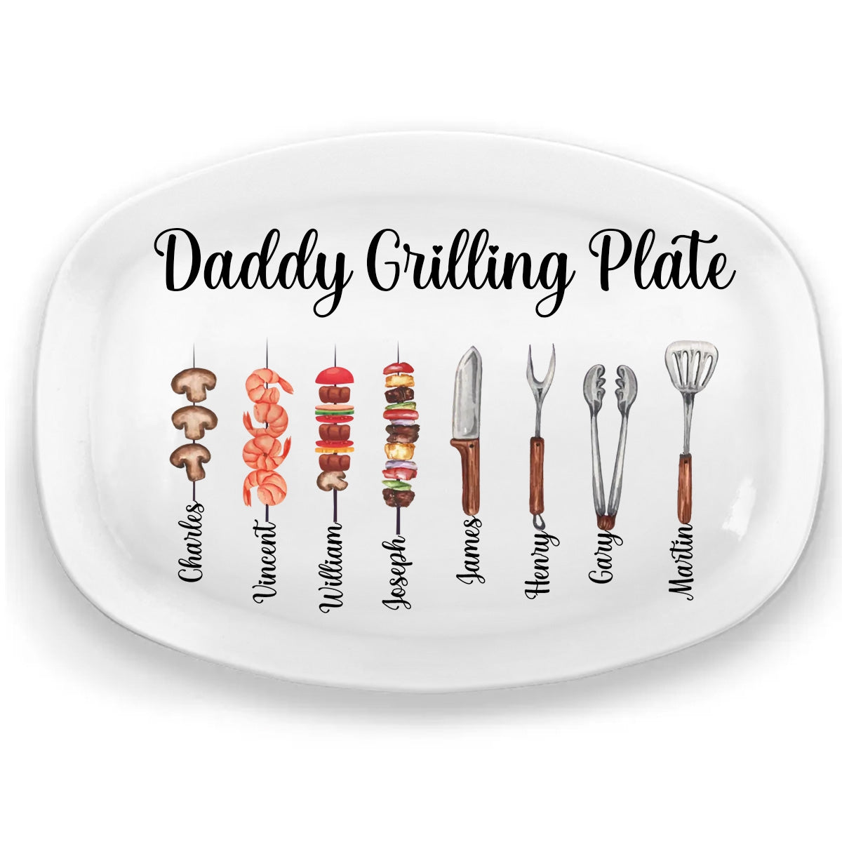 Personalized Family Platter Gift For Dad, Grandpa, Father's Day