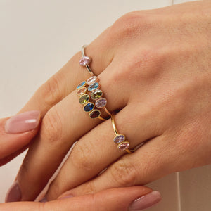 Handmade Jewelry Mom's Ring, Personalized Birthstone Ring