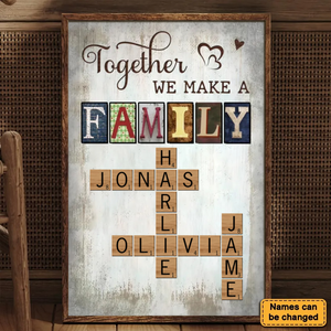 Personalized Together We Make a Family Crossword Art Poster