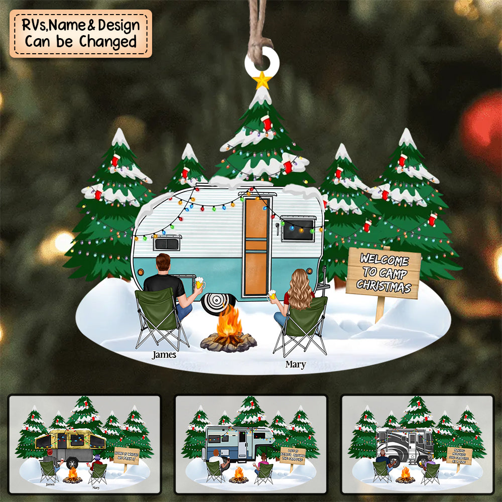 Personalized Gift For Camping Lover Camping Couple Christmas Ornament