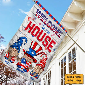 Personalized Independence Day Welcome To Our House Family Flag