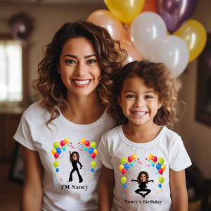 Funny Custom Face stick figures Birthday Party Group Personalized T-Shirt