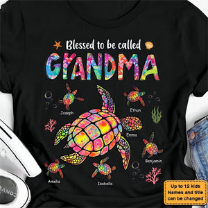 Personalized Gift For Grandma Turtle Colorful Shirt T-Shirt