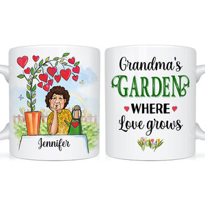 Personalized Gift for Grandma Where Love Grows Mug