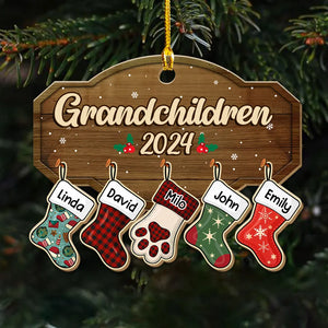 Personalized Custom Wood Ornament-Family Kid Bestie Stockings