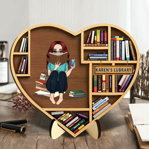 Gift Idea for Reading Book Lover/ Bookself - Personalized 2-Layered Wooden Plaque With Stand