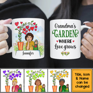 Personalized Gift for Grandma Where Love Grows Mug