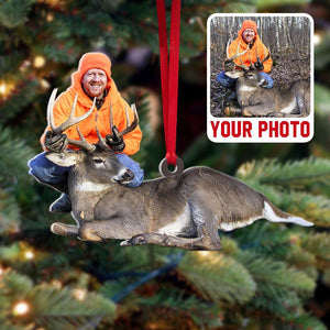 Hunting Trip Deerhunting Custom Photo Personalized Christmas Acrylic Ornament