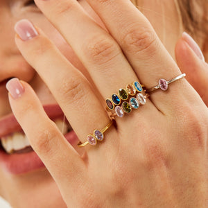 Handmade Jewelry Mom's Ring, Personalized Birthstone Ring
