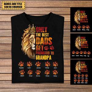 Personalized Gift for Grandpa Lion Footprints T-Shirt