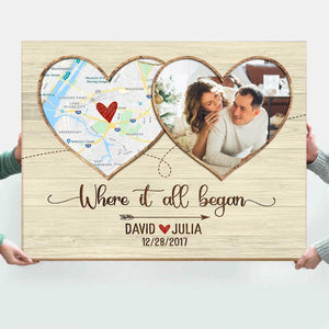 Where It All Began Map Gift Our First Date Map Personalized Poster