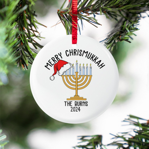 Personalized Christmas Hanukkah Ornament Jewish and Christian Family Decorations