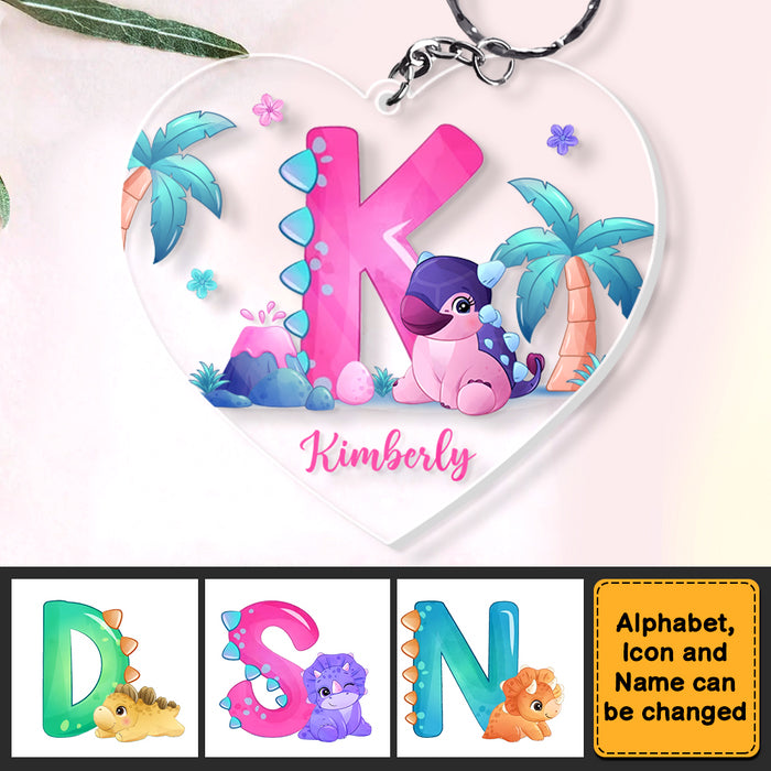 Personalized Gift For Granddaughter/Son Kid With Letter Acylic Keychain
