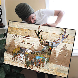 Personalized Deer Photo Collage Poster, Gift For Hunter