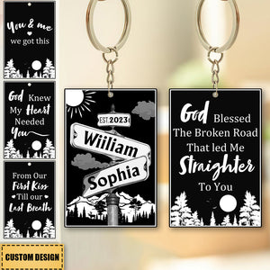 Personalized Street Sign Couple Keychain