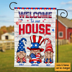 Personalized Independence Day Welcome To Our House Family Flag