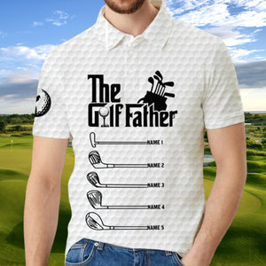 The Golf Father Grandfather - Best Dad By Par - Personalized Polo Shirt