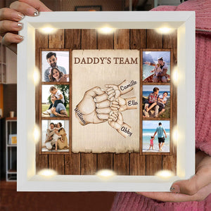 Personalized Light Shadow Box - Daddy’s Team Fist Bump Dad Gifts