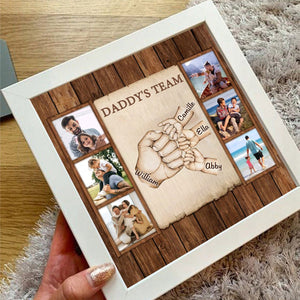 Personalized Light Shadow Box - Daddy’s Team Fist Bump Dad Gifts