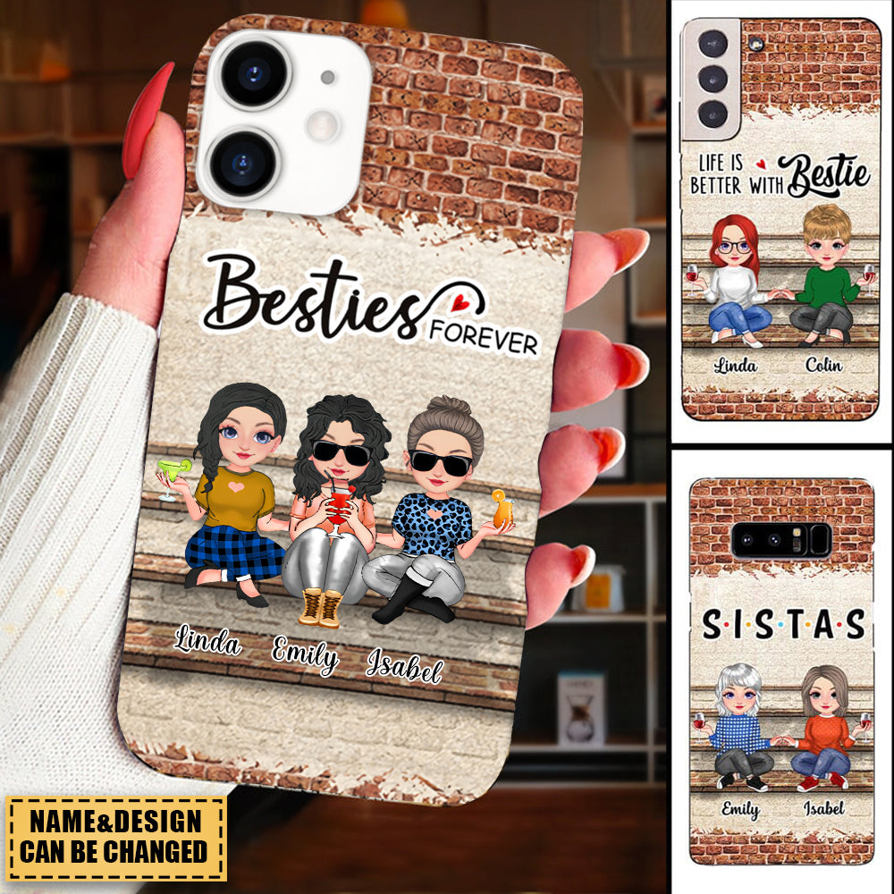 Bestie forever personalized phone case for bff sistas