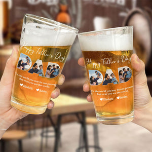 Father - To Me You Are The World - Personalized Beer Glass