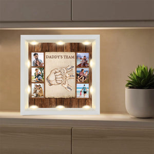 Personalized Light Shadow Box - Daddy’s Team Fist Bump Dad Gifts