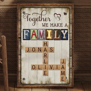 Personalized Together We Make a Family Crossword Art Poster