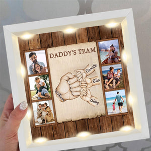 Personalized Light Shadow Box - Daddy’s Team Fist Bump Dad Gifts