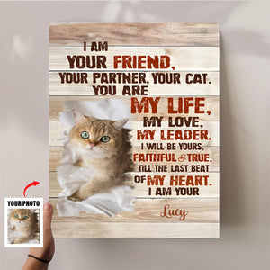 Custom Cat Portrait Poster, I Am Your Cat Personalized Photo Pet Gifts For Pet Owners