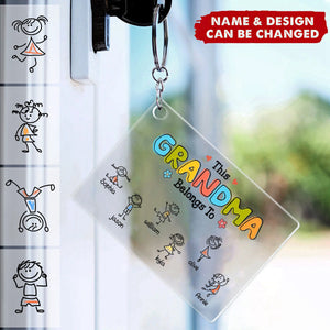 Personalized Acrylic Keychain - This Grandma Belongs To Drawing