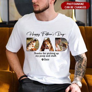 Thanks for picking up our poop and stuff- Personalized Photo Pure Cotton T-Shirt