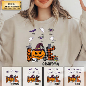 Love Halloween - Ghosts, Bats And Spiders - Personalized sweatshirt