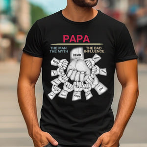 Personalized Grandpa Dad The Man The Myth Pure Cotton T-shirt