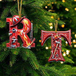 Firefighter Ornament- Personalized Alphabet Letter Gifts With Firefighter Lovers