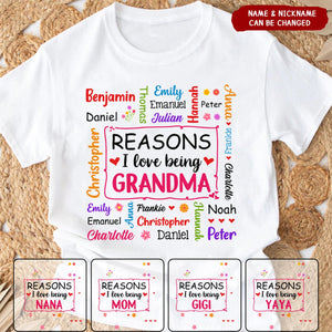 Personalized Gift For Grandma Names Words Art Pure Cotton T-shirt