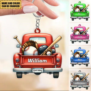 Personalized Baseball Car Acrylic Keychain Gift For Baseball Lovers