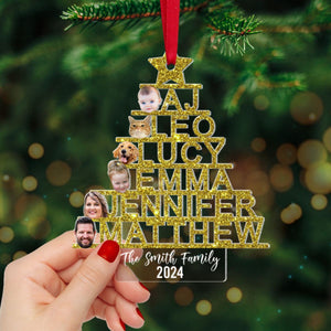 Custom Photo Gifts For Family Names Christmas Tree Ornament