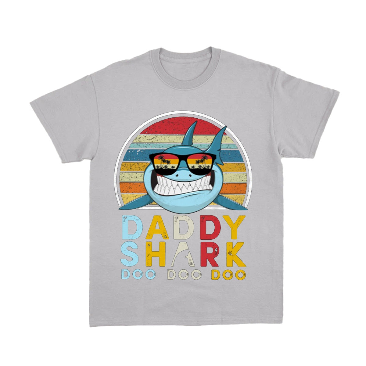 Personalized Vintage Daddy shark doo doo doo Pure Cotton T-Shirt