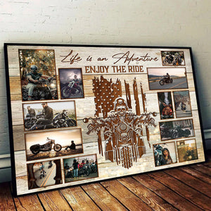 Personalized Motorcycle Collage Canvas Poster, Best Gift For Motorcycle Riders