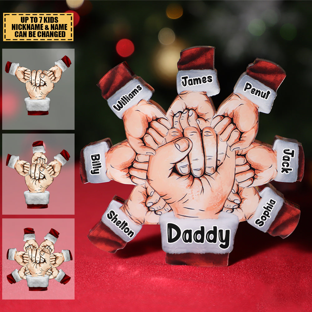 Grandpa, Papa, Daddy Hands Print Personalized Acrylic Plaque