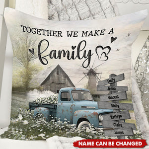 Family Farmhouse Personalized Gift Old Truck Pillow