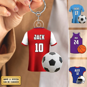 Personalized Basketball , Soccer ,American football Acrylic Keychain