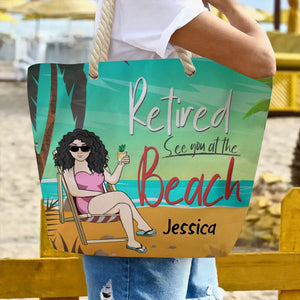 Retired See You At The Beach - Personalized Beach Bag