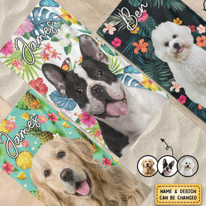 Personalized Upload Dog Photo Beach Towel