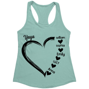 Sweet Heart Grandma, Nana, Mom Personalized Tank Top