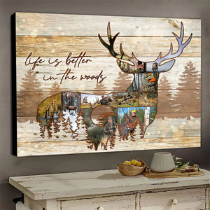 Personalized Deer Photo Collage Poster, Gift For Hunter