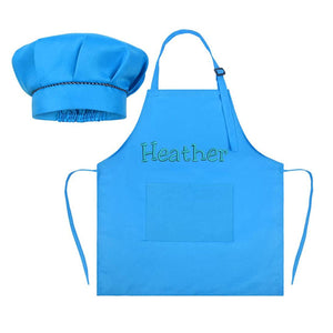 Personalized Embroidery Color Apron and Hat Set for Kid