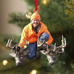 Hunting Trip Deerhunting Custom Photo Personalized Christmas Acrylic Ornament